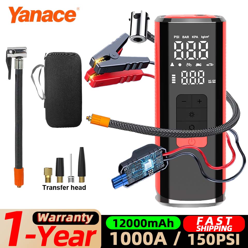 Outdoor Usb Power Bank - 1000A Car Jump Starter With Air