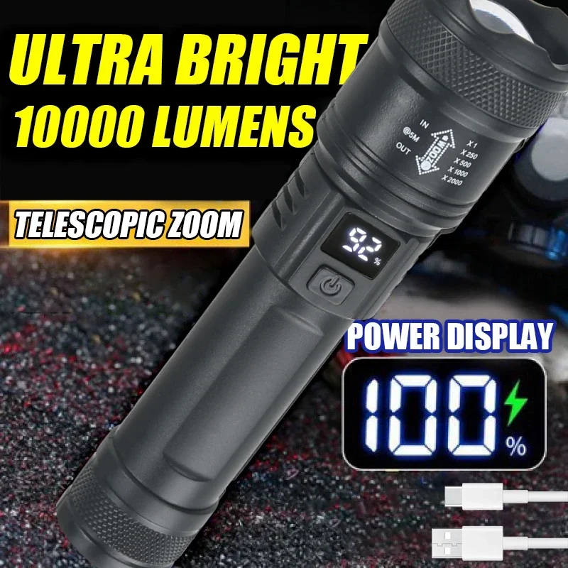 9900LM Powerful LED Flashlight - Outdoor Usb Power Bank 评论和价格