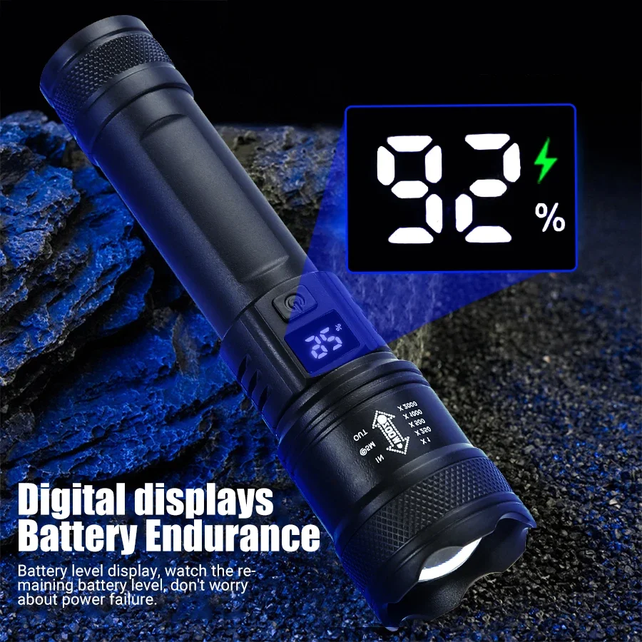 9900LM Powerful LED Flashlight - Outdoor Usb Power Bank 评论和价格