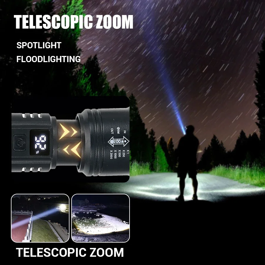 9900LM Powerful LED Flashlight - Outdoor Usb Power Bank 评论和价格