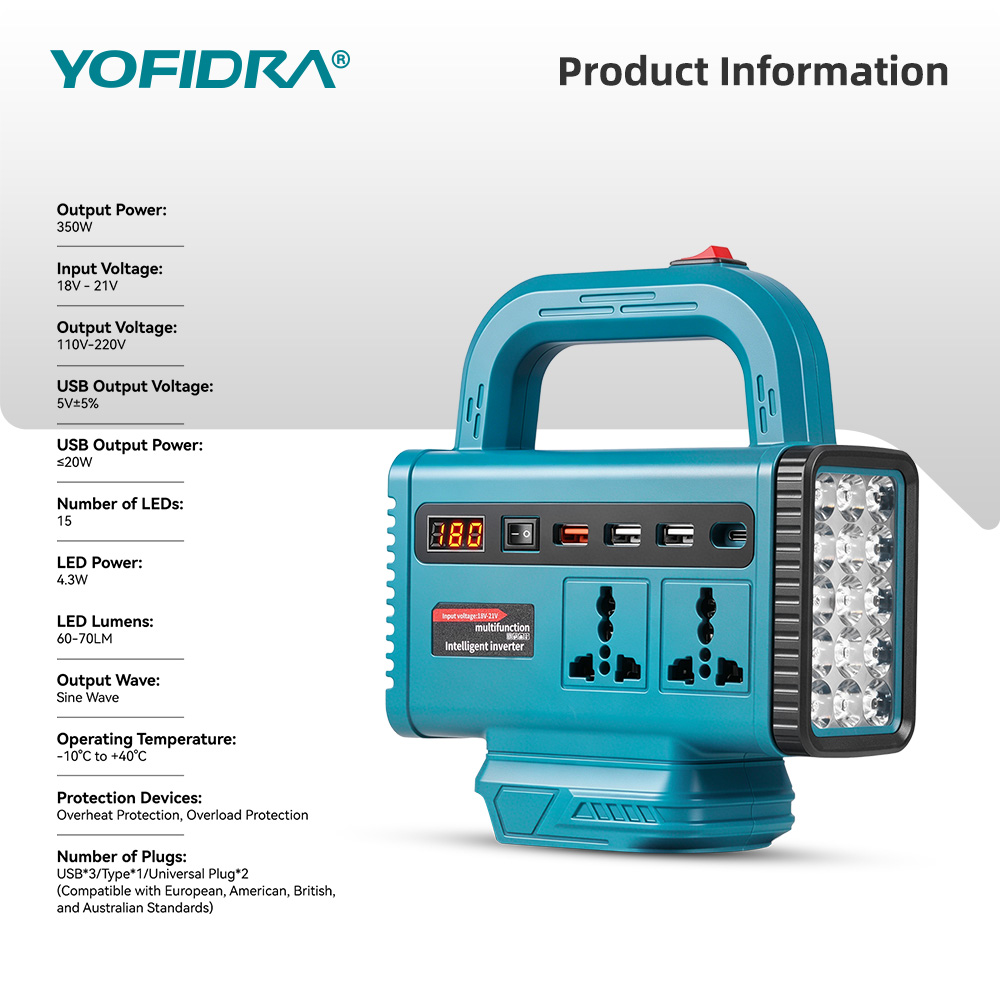YOFIDRA 220V Portable Power In - Outdoor Usb Power Outlet 评论和价格