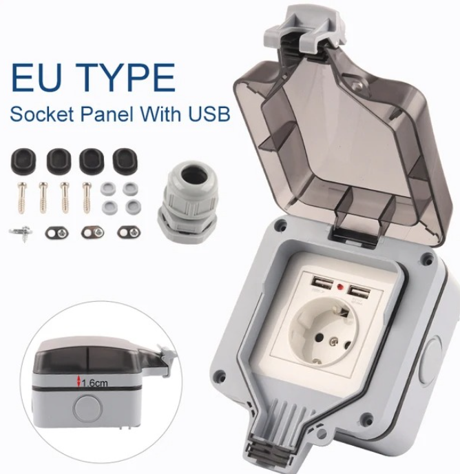 IP66 EU Standard German Style  - Outdoor Usb Power Outlet 评论和价格