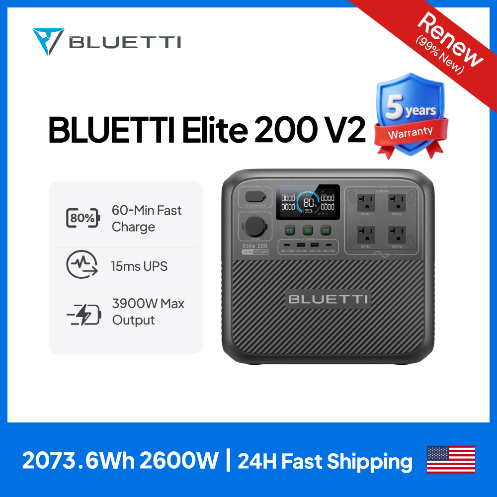 【Renew】BLUETTI Elite 200 V2 Po - Outdoor Powerwall 评论和价格