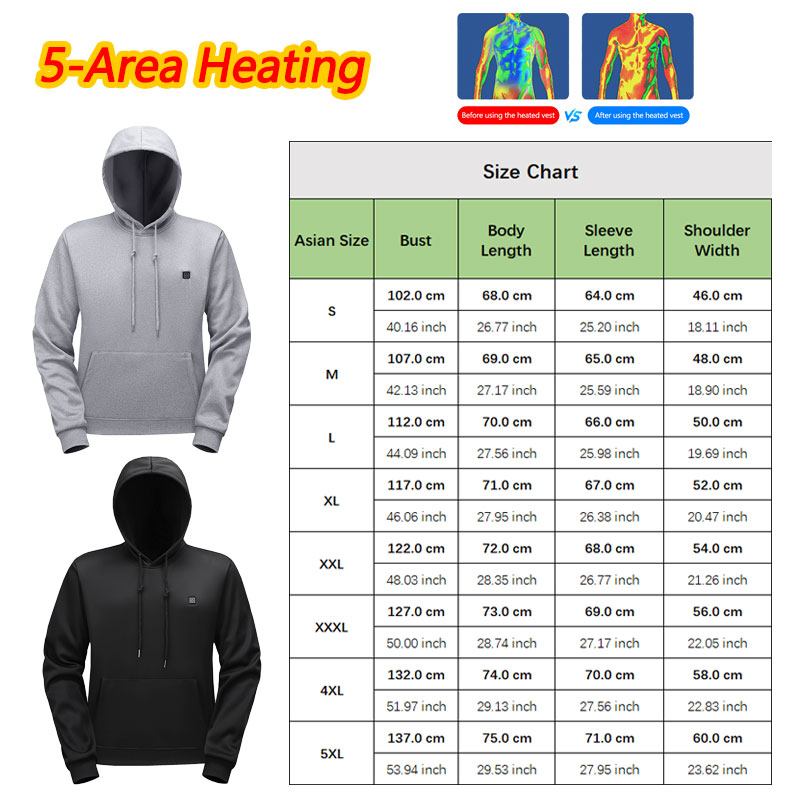 5 Zone Heating Hoodie Heating  - Outdoor Usb Power Bank 评论和价格