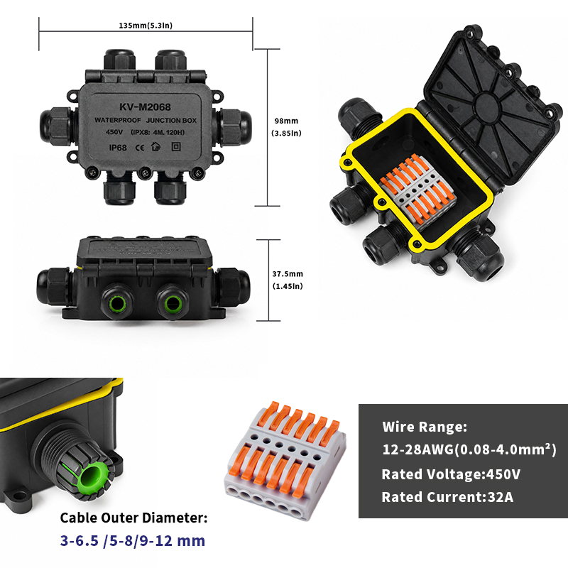 IP68 Waterproof Junction Box 2 - Outdoor Power Junction 评论和价格
