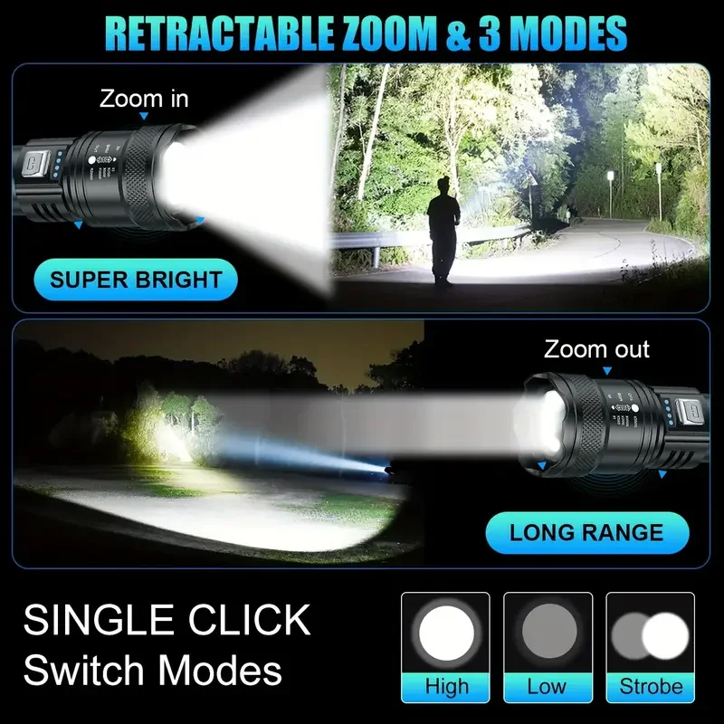 Tactical LED Flashlight 2000LM - Outdoor Usb Power Bank 评论和价格