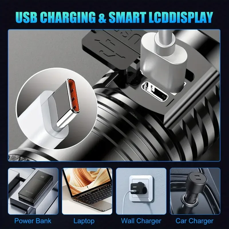 Tactical LED Flashlight 2000LM - Outdoor Usb Power Bank 评论和价格